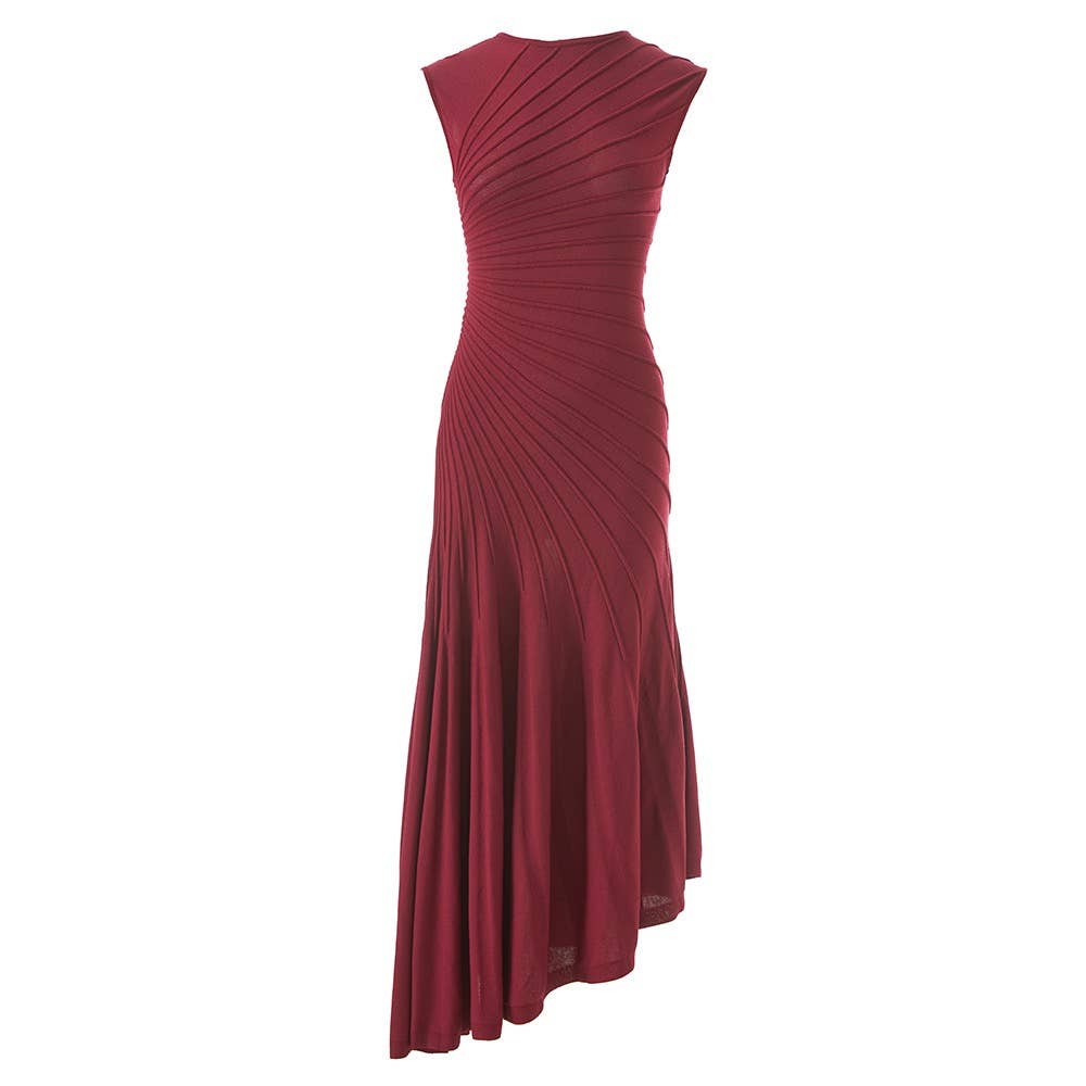Productseeker - Wholesale Dress - Women's - DR867 Sleeveless Knit Vest Pleated Slim Fit Midi Dress1