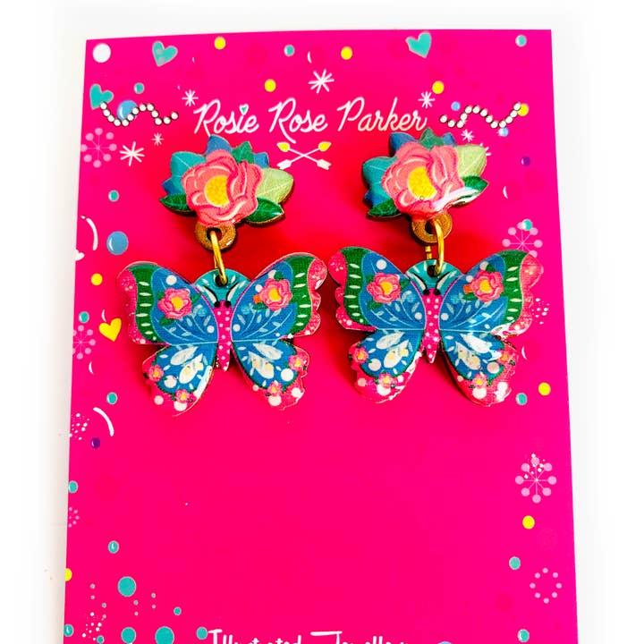 Rosie Rose Parker - Wholesale Dangle Earrings - big butterfly earrings summer bold earring statement 9