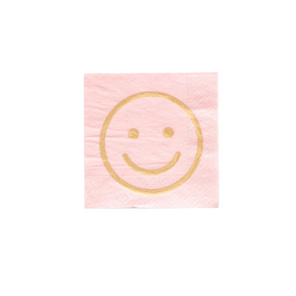 20 x Cloud Napkins with Gold Foil Blushing Face
