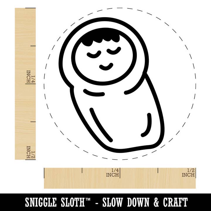 Tampon en caoutchouc à encrage automatique Sleeping Baby Doodle pour l'estampage de planificateurs pour la vente par Sniggle Sloth