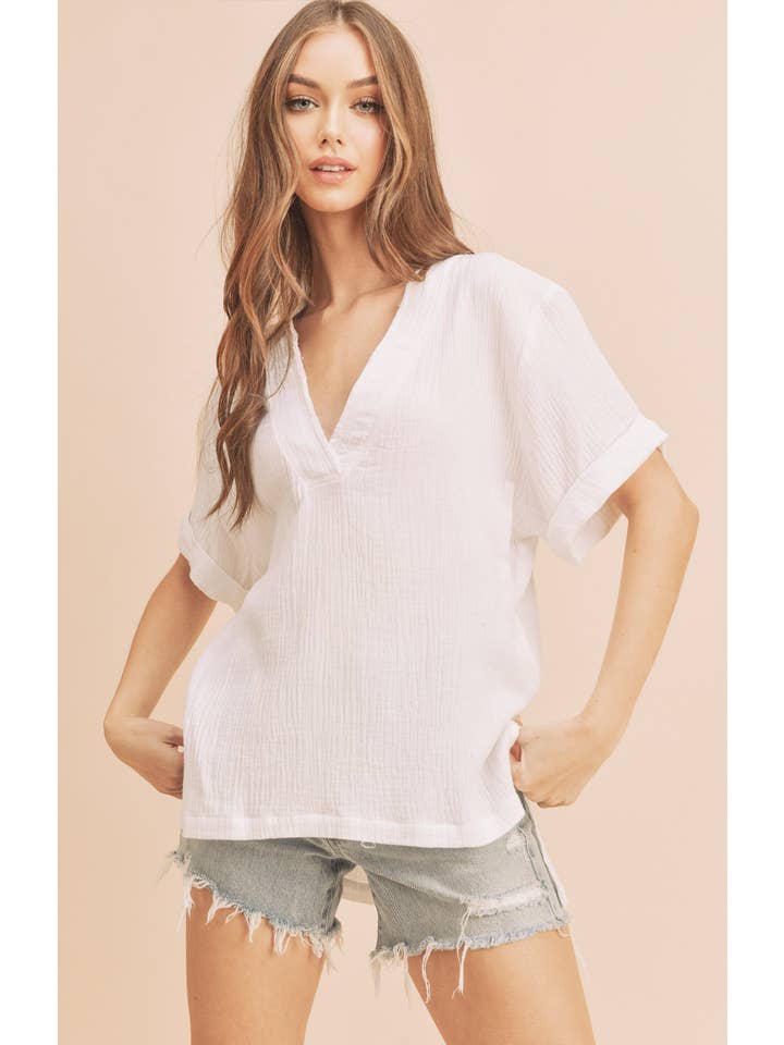 AEMI + CO - Wholesale Blouse - Women's - 8167BK Trudie Top