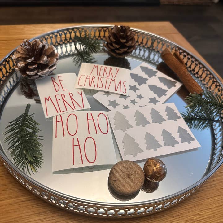 WinsterCreations™ – wholesale DIY craft kit – DIY Create Own CAMI Christmas Tree Stars Quotes For Glass Wine Gin Bottles Cups Decoration Window Door Labels2