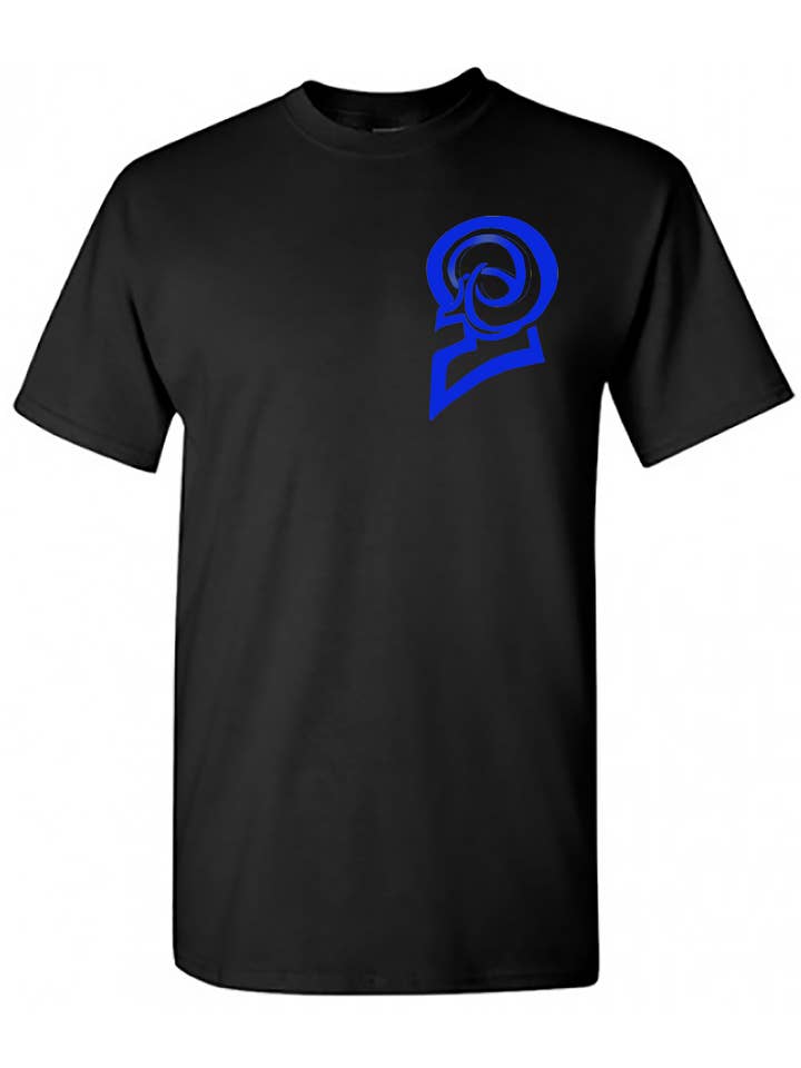 Big Swirl Pocket Blu Blk T for wholesale by Gods of Gridiron War