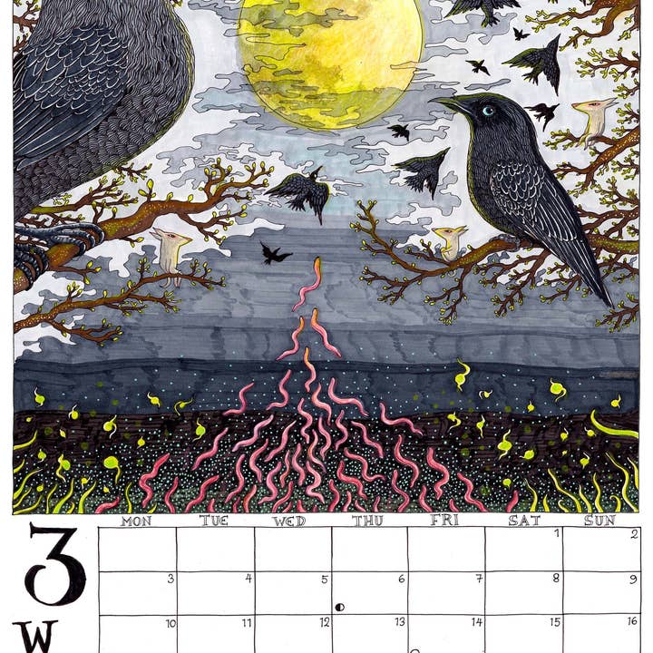 Fox & Comet - Wholesale Calendar - Illustrated Wall Calendar - The Calendar of the Full Moon3