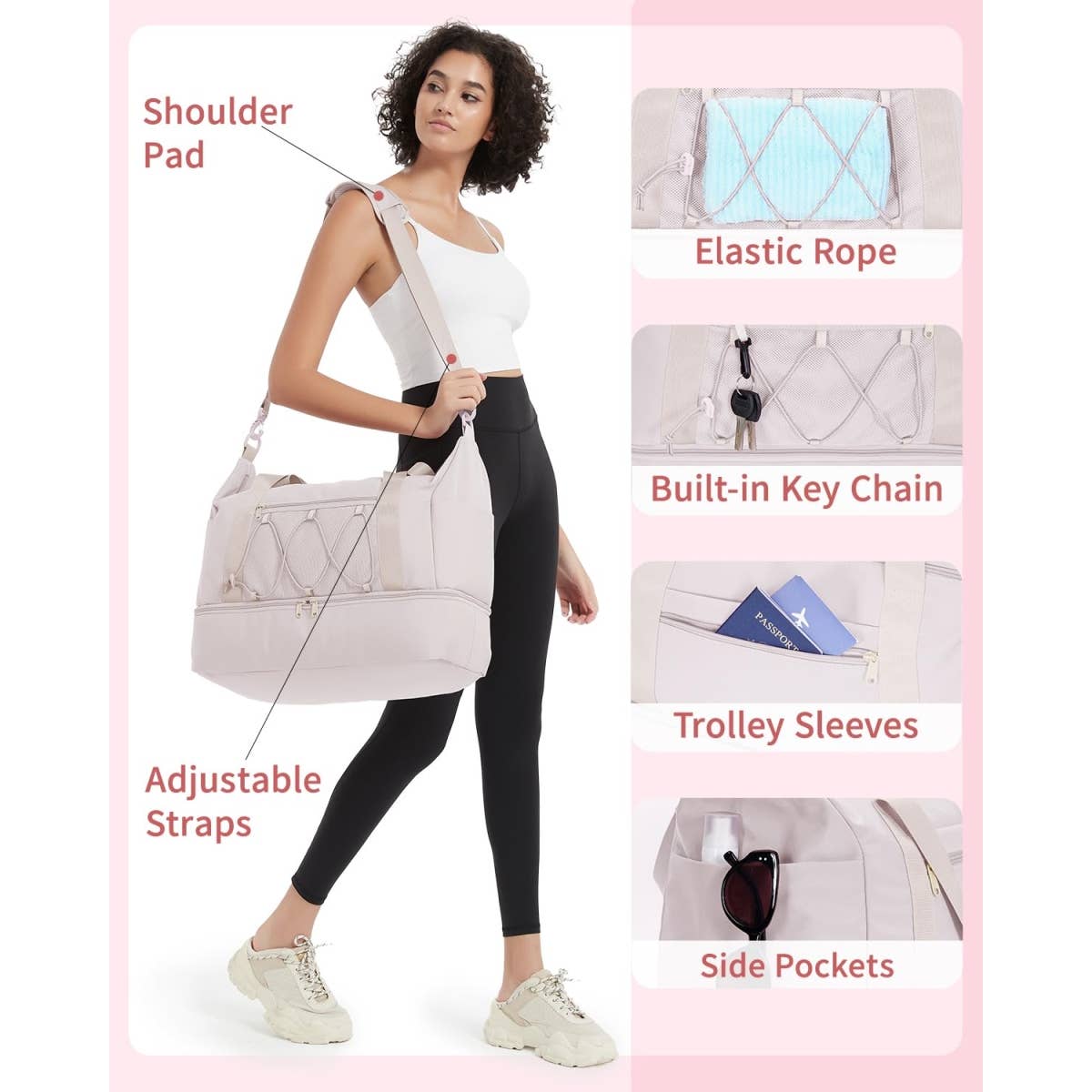 wandf - Wholesale Weekender Bag - Unisex - Travel Duffel Weekender Overnight Bag Carry on Tote Bags15