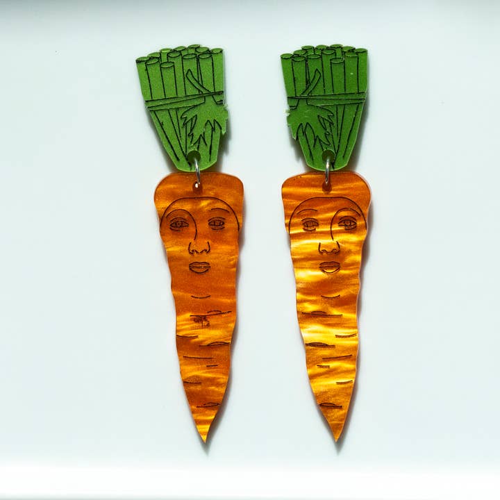 Carrot Face Earrings for wholesale by Darling Marcelle