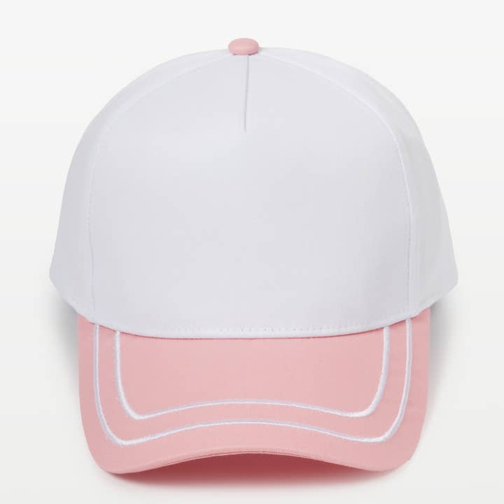 David And Young - Wholesale Baseball Cap - Unisex - Retro Stripe Brim Two Tone 5-Panel Cap