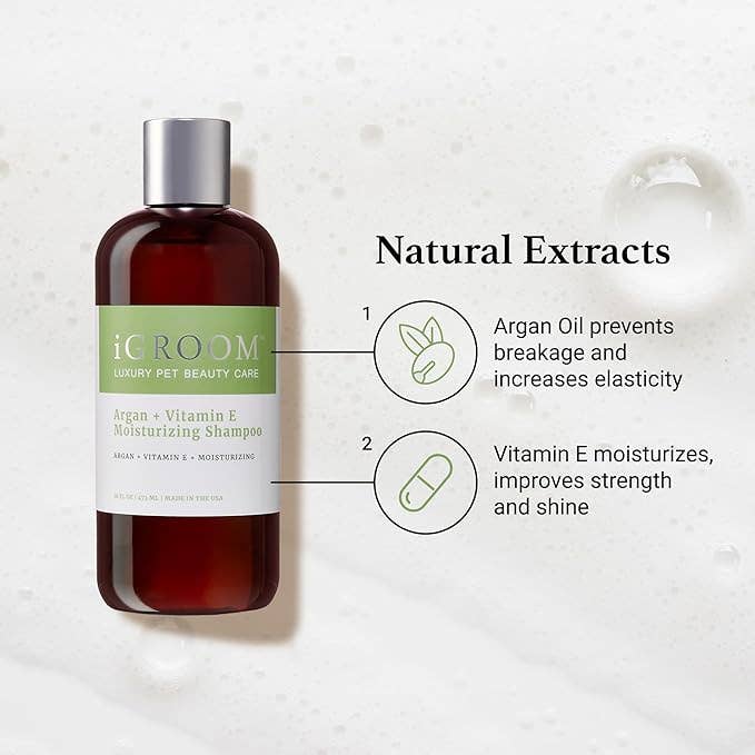 iGroom - Wholesale Pet Shampoo - Dog - Argan + Vitamin E Moisturizing Shampoo 16oz3