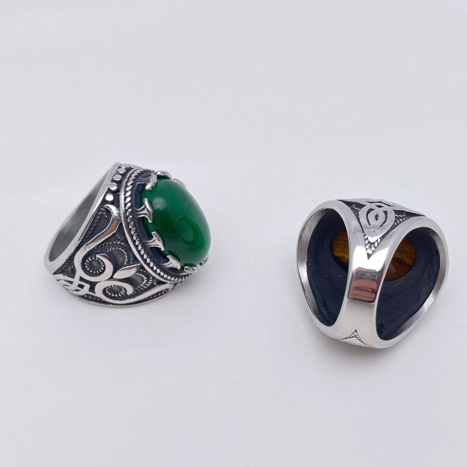 Mio Queena – wholesale Cocktail/statement ring – Tiger's Eye , Cat's Eye, Gemstone Stainless Steel Ring-MJ/MR4