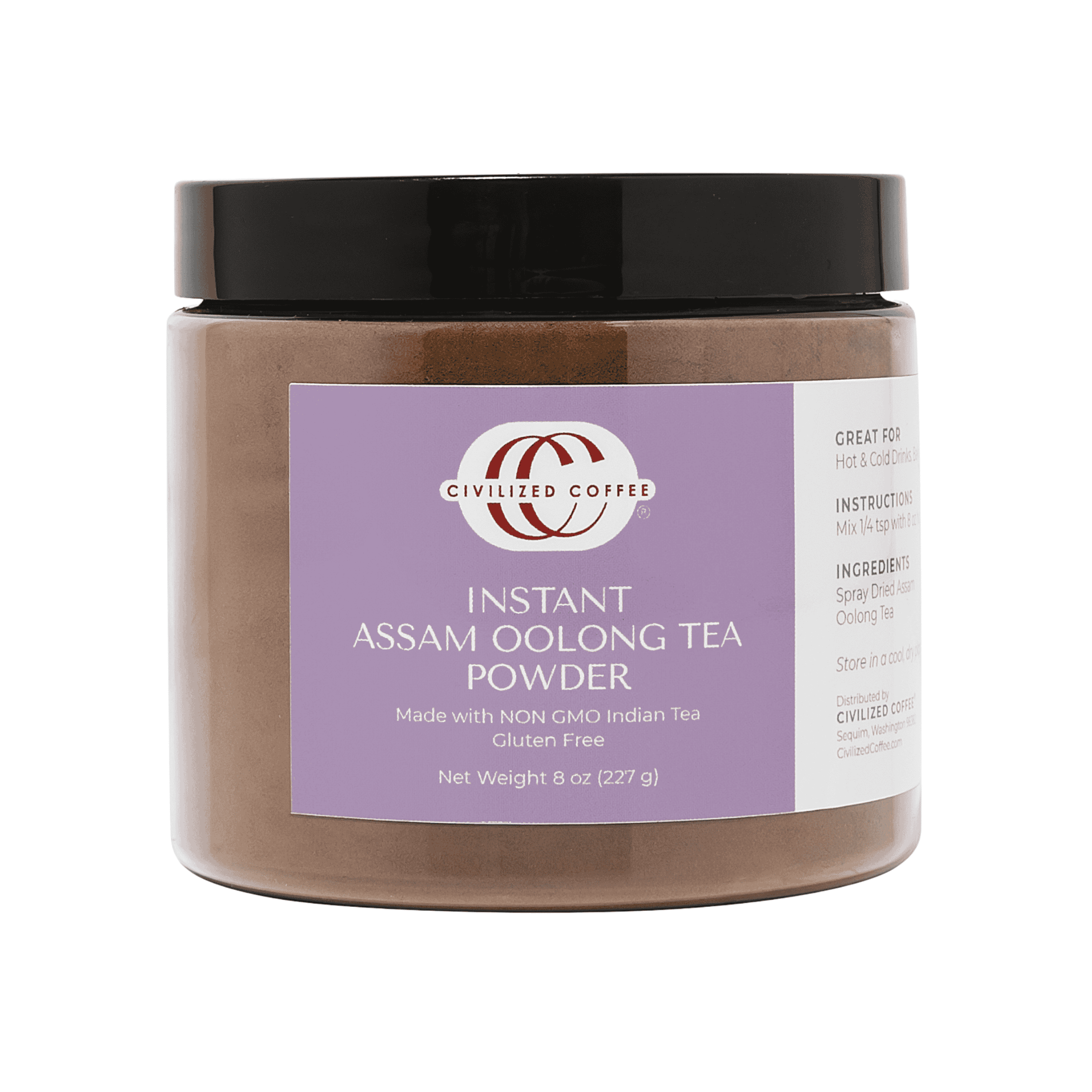 Civilized Coffee - Wholesale Losse thee - Instant Assam Oolong Theepoeder voor Warme & IJsthee (8 oz)0