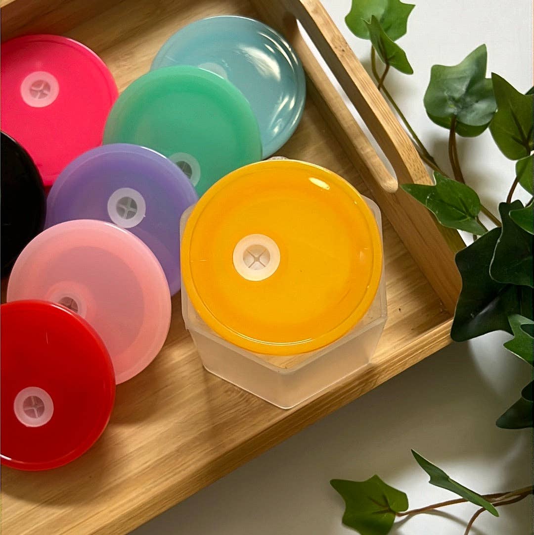 Peony Lee Art - Vendita all'ingrosso Tappo per bevande - Coperchi in Acrilico Colorato per Lattine di Vetro da 16oz7