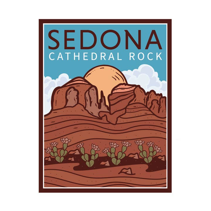 Cathedral Rock Sedona Arizona - Vinyl Sticker for wholesale by Graphic Heart