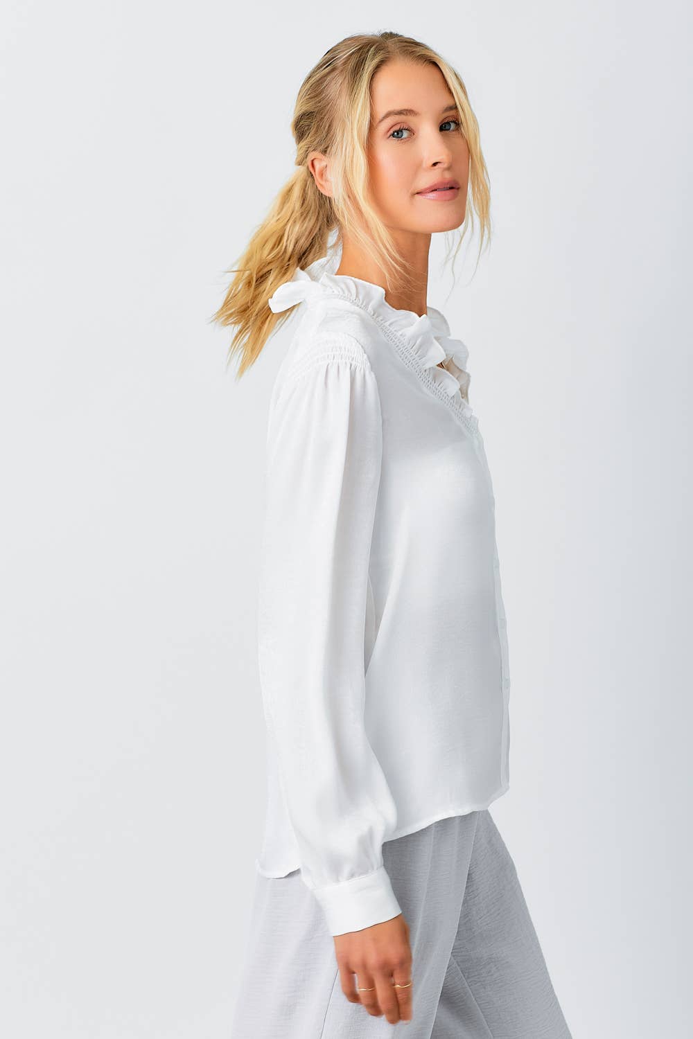 Mystree - Wholesale Blouse - Women's - 60449 Ruffled Collar Blouse10