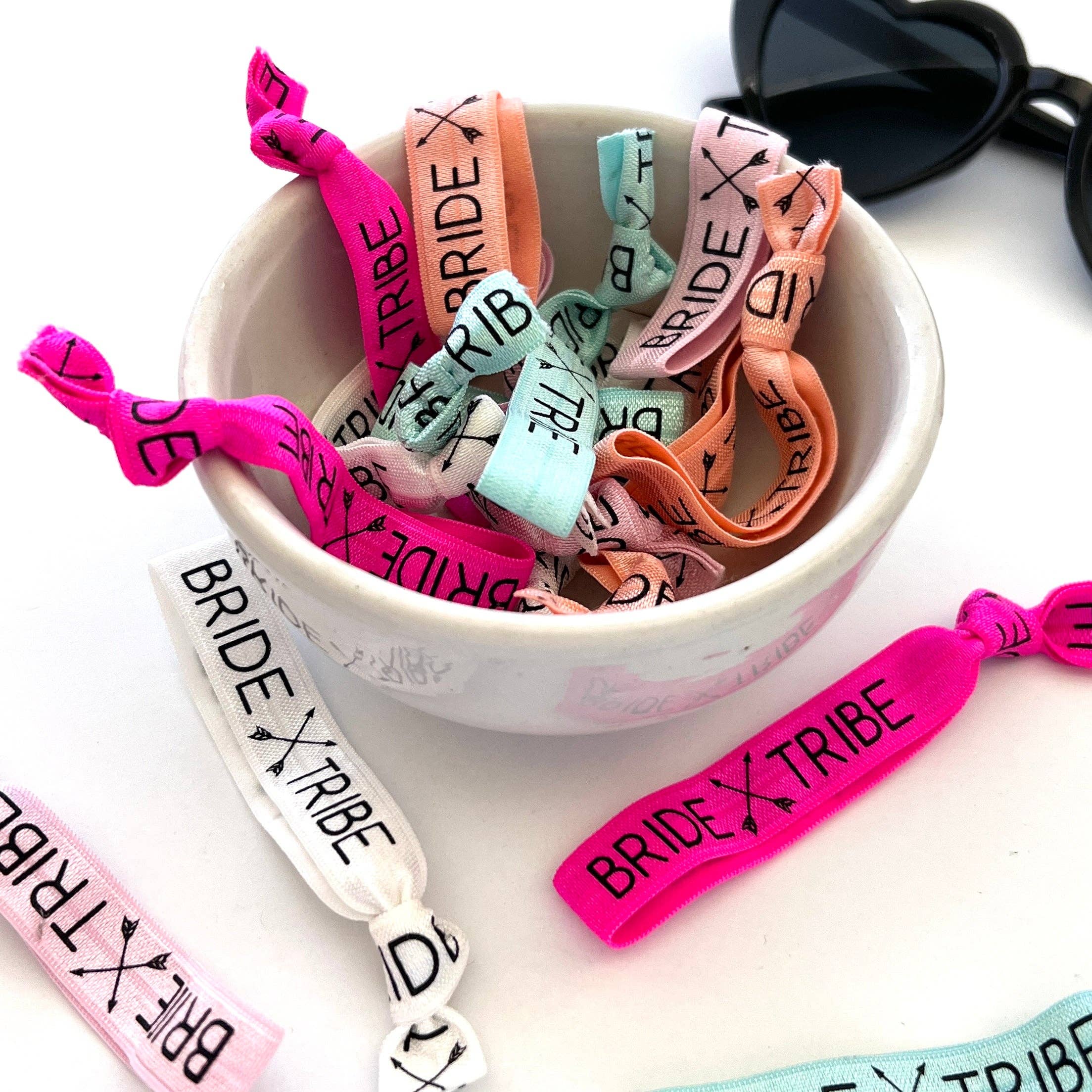 Three Girls Shop - Wholesale Hair Tie - PACK OF 10 Bride Tribe Hair Ties Bachelorette Party Favors Bachelorette Welcome Bag Filler Hair Ties Survival Kit Favor Ready to Ship Favors2