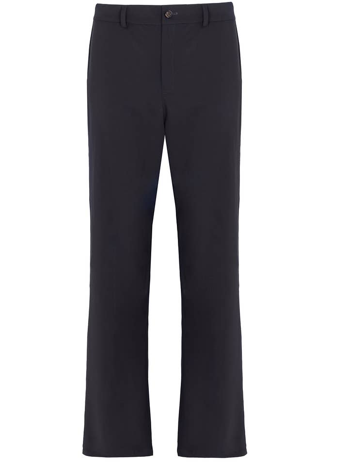 Marinblå raka ullbyxor för wholesale av Eyelet Milano