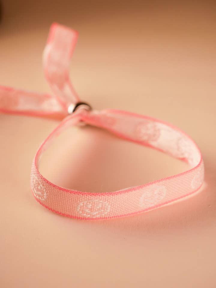 Pulseira de Tecido Trançado « SMILEY » por atacado de the great blossom