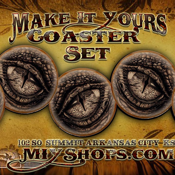 Ensemble de sous-verres en bois Oeil du Dragon pour la vente par Make It Yours