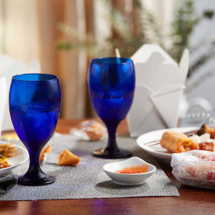 Libbey - Wholesale Drinking Glass/Cup - Libbey Premiere Cobalt Iced Tea Goblet Glasses, Set of 12