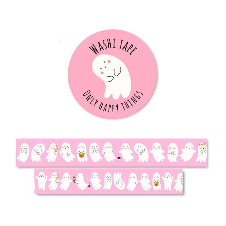 Washi tape Pink ghosts for wholesale by Only Happy Things Stationery