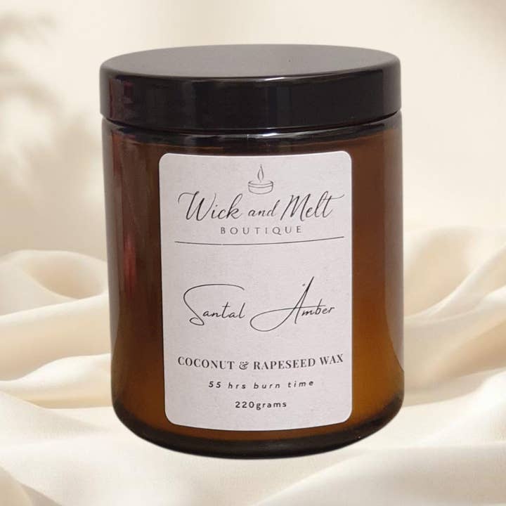 Apothecary Amber Candle with Coconut & Rapeseed Wax for wholesale by Wick and Melt Boutique