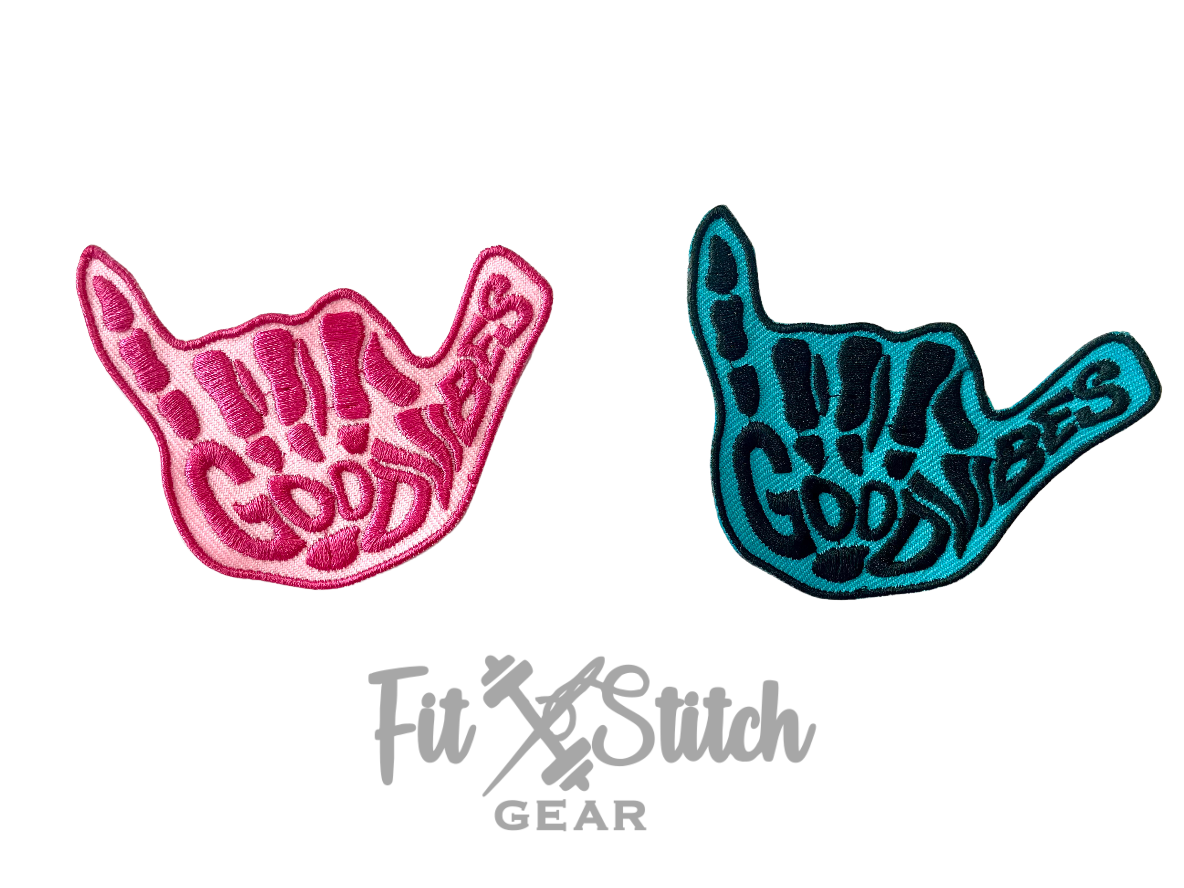 Fit Stitch Gear – Emblema por atacado – Patch de mão de esqueleto de boas vibrações0