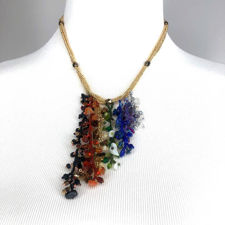 Chakra Fringe Necklace for wholesale by KVZ Designs