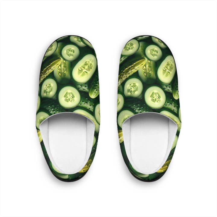 Pickle Lover Tøfler, Aliskas Fantastiske Pickles Pickle Elskere, Mænds Indendørs Hjemmesko, Hyggeligt Fodtøj, Behagelig Gaveidé for engroshandel hos Aliska's Amazing Pickles
