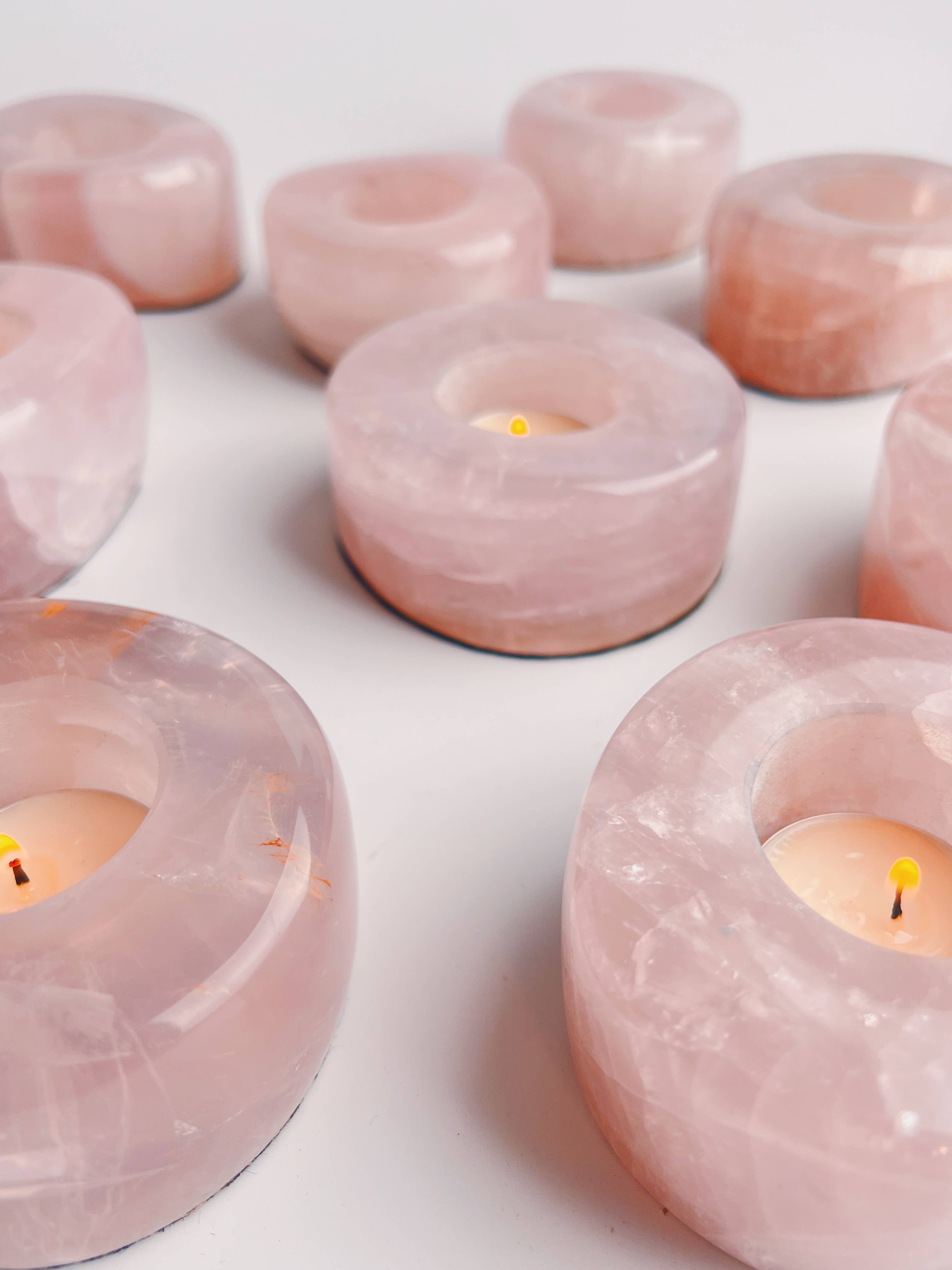 Terra Dawn Minerals - Wholesale Candle Holder - Rose Quartz Candle Holders9