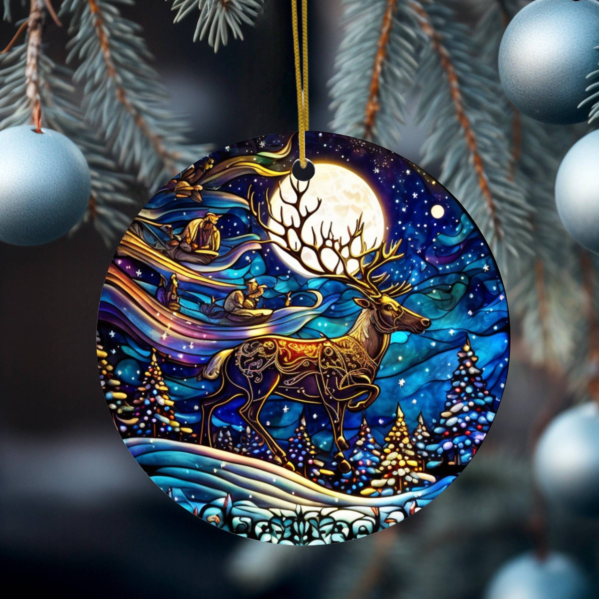 Fernville Creations - Wholesale Ornament - Reindeer Ceramic Ornament for Christmas Tree and Home Decor10