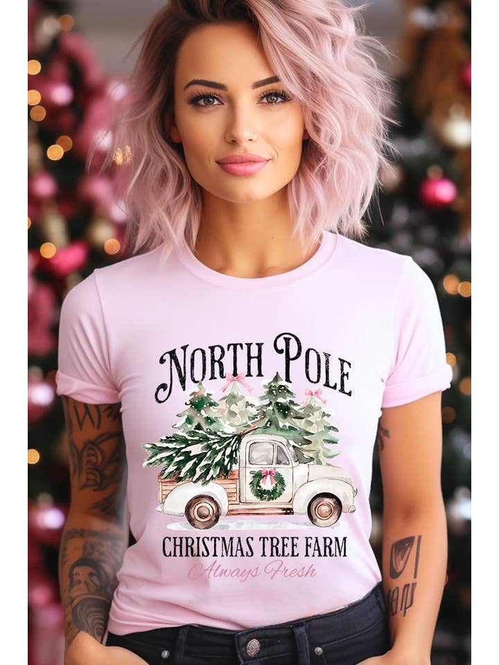 COLORBEAR - Wholesale T-Shirt (Graphic) - Women's - North Pole Christmas Graphic Tee23