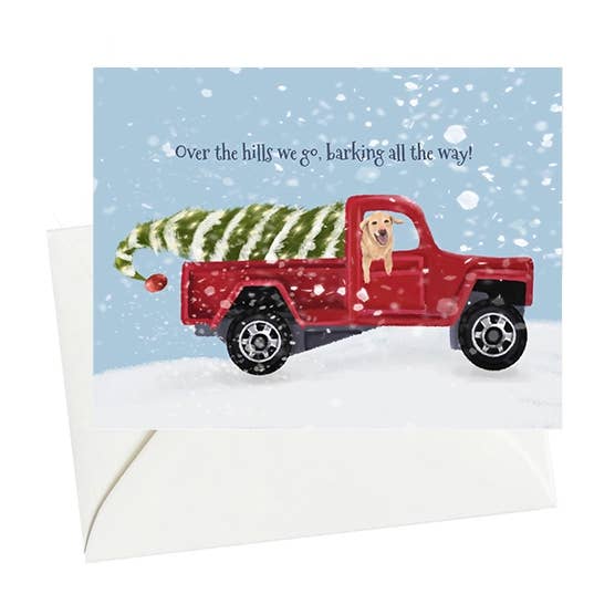 Labrador Christmas Card – Barking All The Way for wholesale by Pawssionate Art