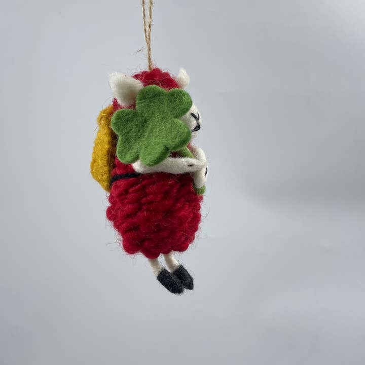 Funky Yak Ltd - Wholesale Ornament - Christmas Felt Sheep with Flower Decoration/Ornaments l1