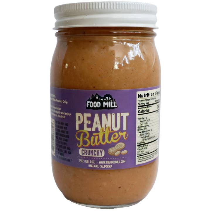 Golden West Specialty Foods - Wholesale Nut Butter - Food Mill Natural Chunky Peanut Butter, 17 oz
