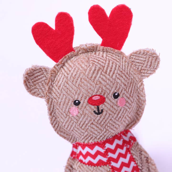 PetLondon - Wholesale Pet plush toy – Dog - Tweed Reindeer Holiday Dog Toy for small dogs3