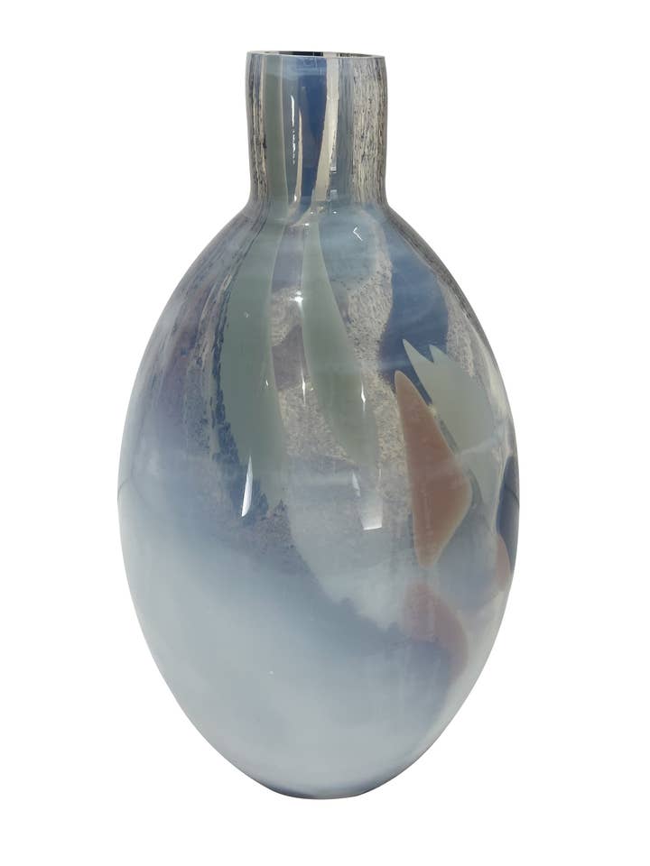 Blue Hues Vase - Wide Base and Narrow Neck for wholesale by Elegance Beyond