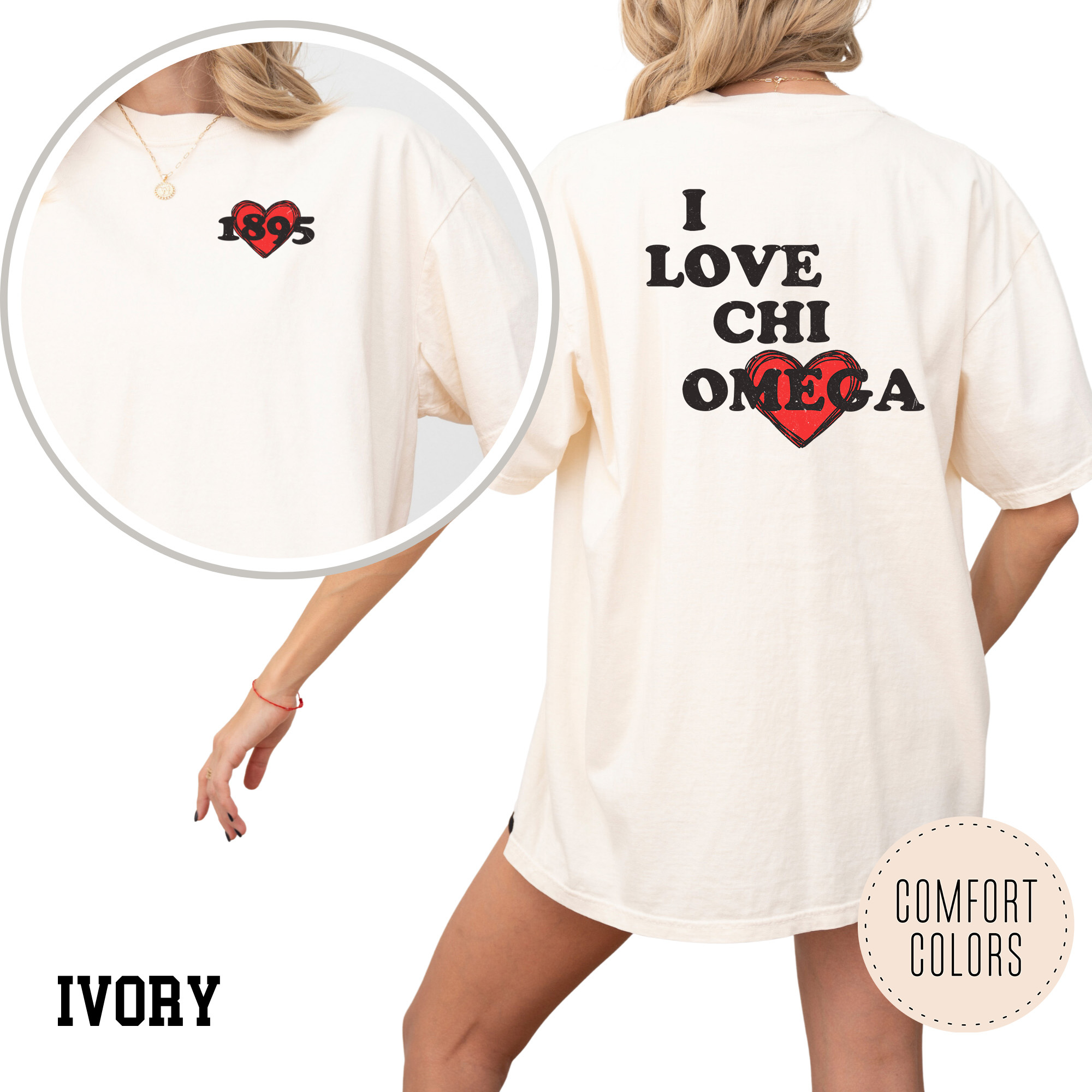 Kite and Crest - Wholesale Screen Printed T-Shirt - Women's - I Love Comfort Colors Sorority T-shirt9