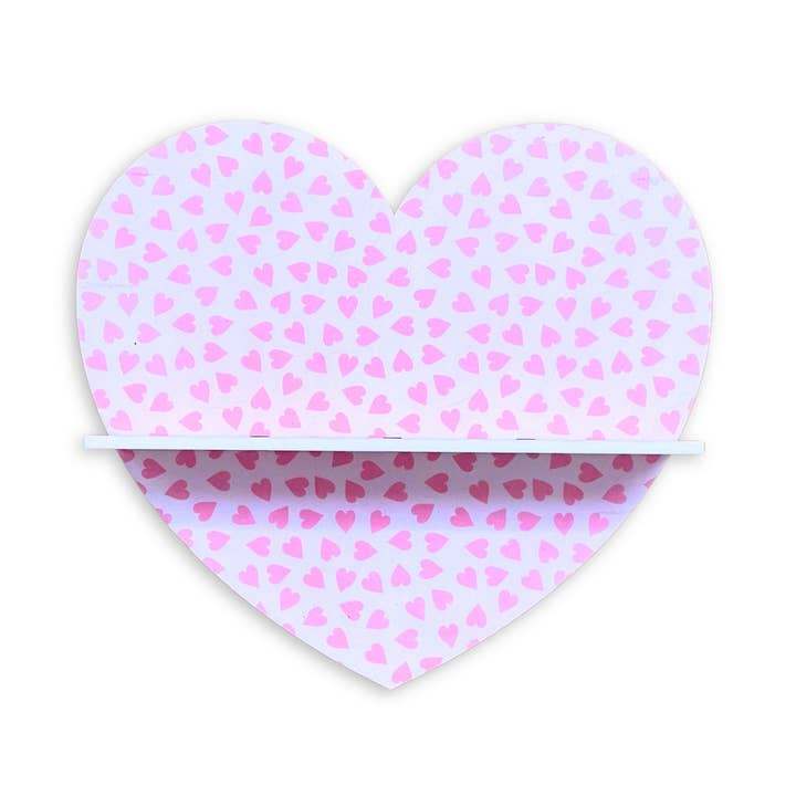 Heart Wall Shelf – Valentine’s Day Pink Red Decor Shelf for Crystals, Trinkets & Mini Art for wholesale by MirrorPop