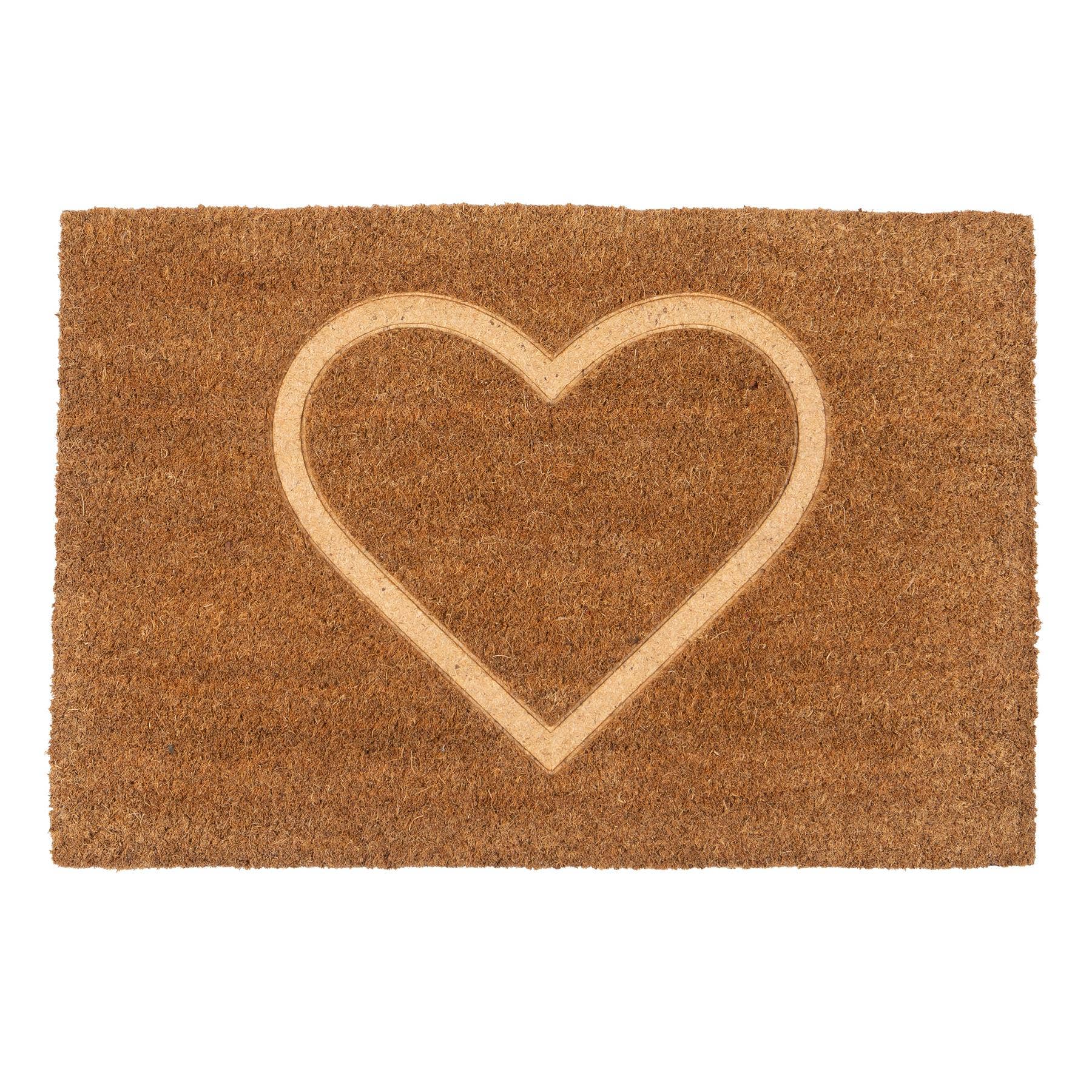 Rinkit Ltd - Wholesale Deurmat - Nicola Spring Coir Deurmat - 60 x 40cm - Hart met reliëf0
