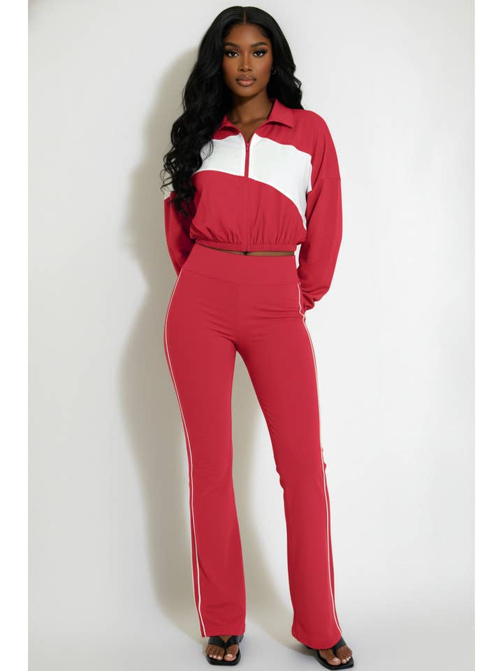 5besties inc - Wholesale Activewear Set - Women's - COLOR BLOCK WINDBREAKER AND TRACK PANTS SET4