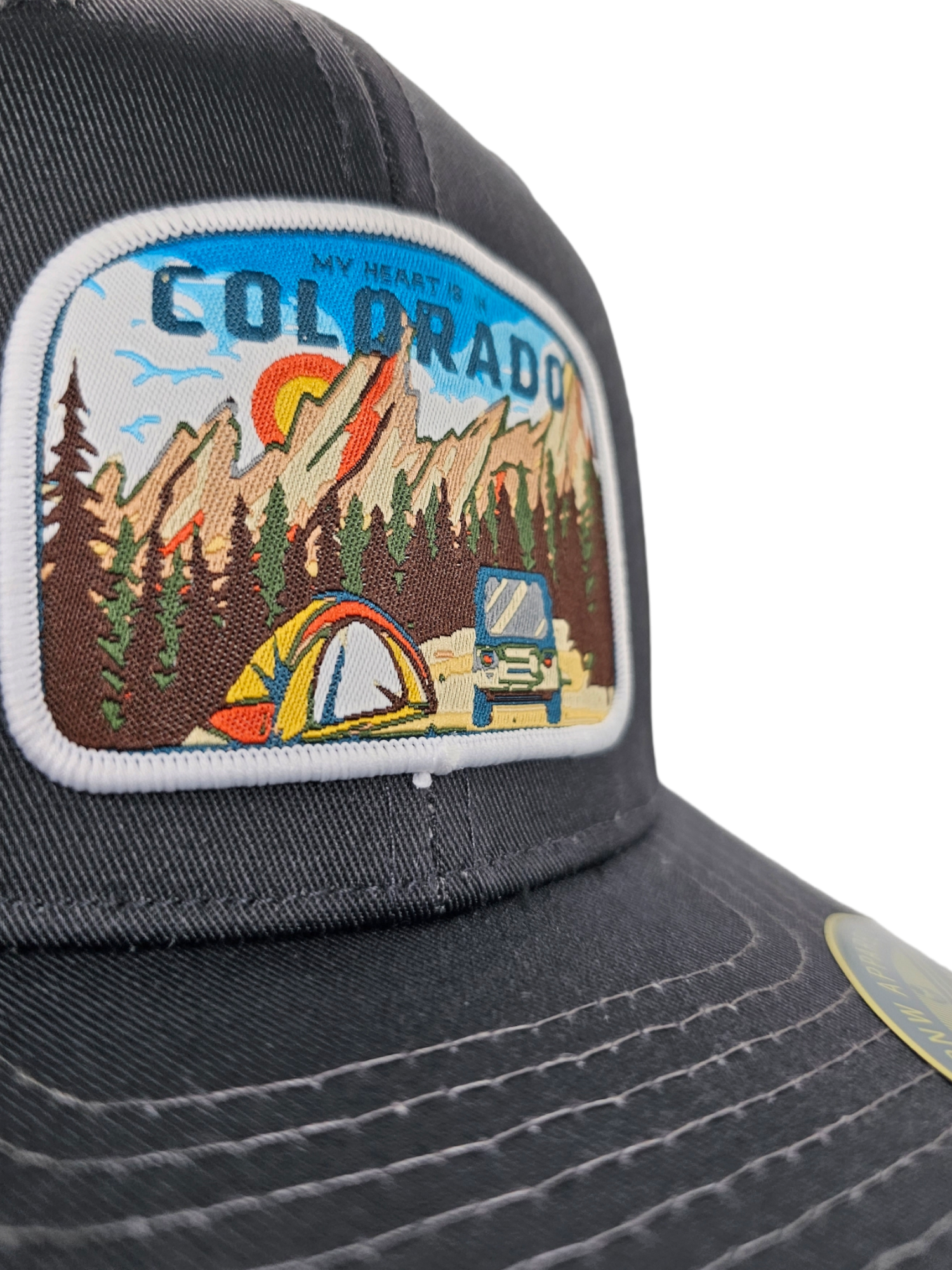 PNW Apparel - Wholesale Trucker Hat - Unisex - Colorado Trucker Hat With My Heart is in Colorado Patch7