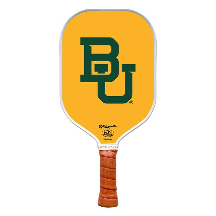 Baylor Bears University Gold Primary Mark Pickleball Paddle (B2B) for wholesale by Rally Republic