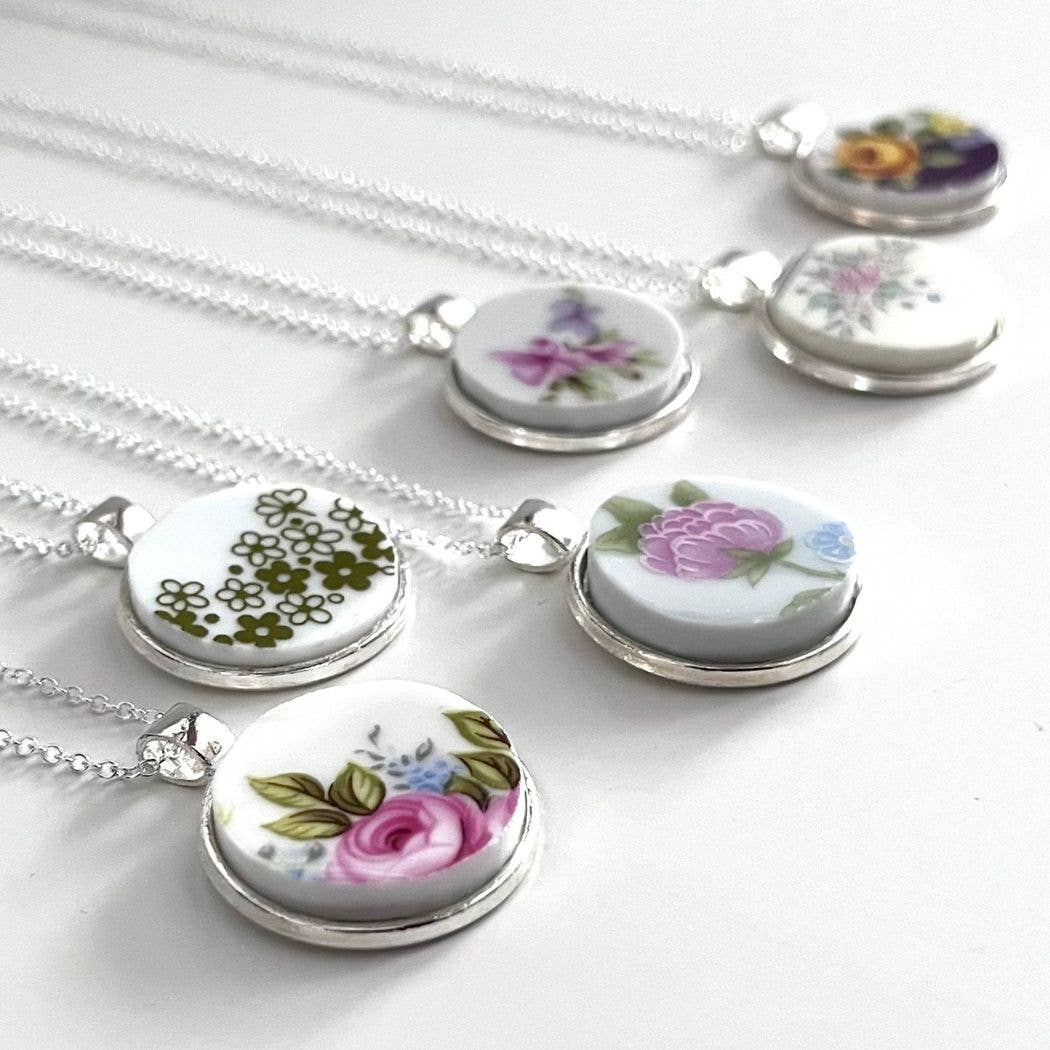 Soft Lavender - Wholesale Pendant/Charm Necklace - One of a Kind Pendant Necklace • Broken Plate Necklace5