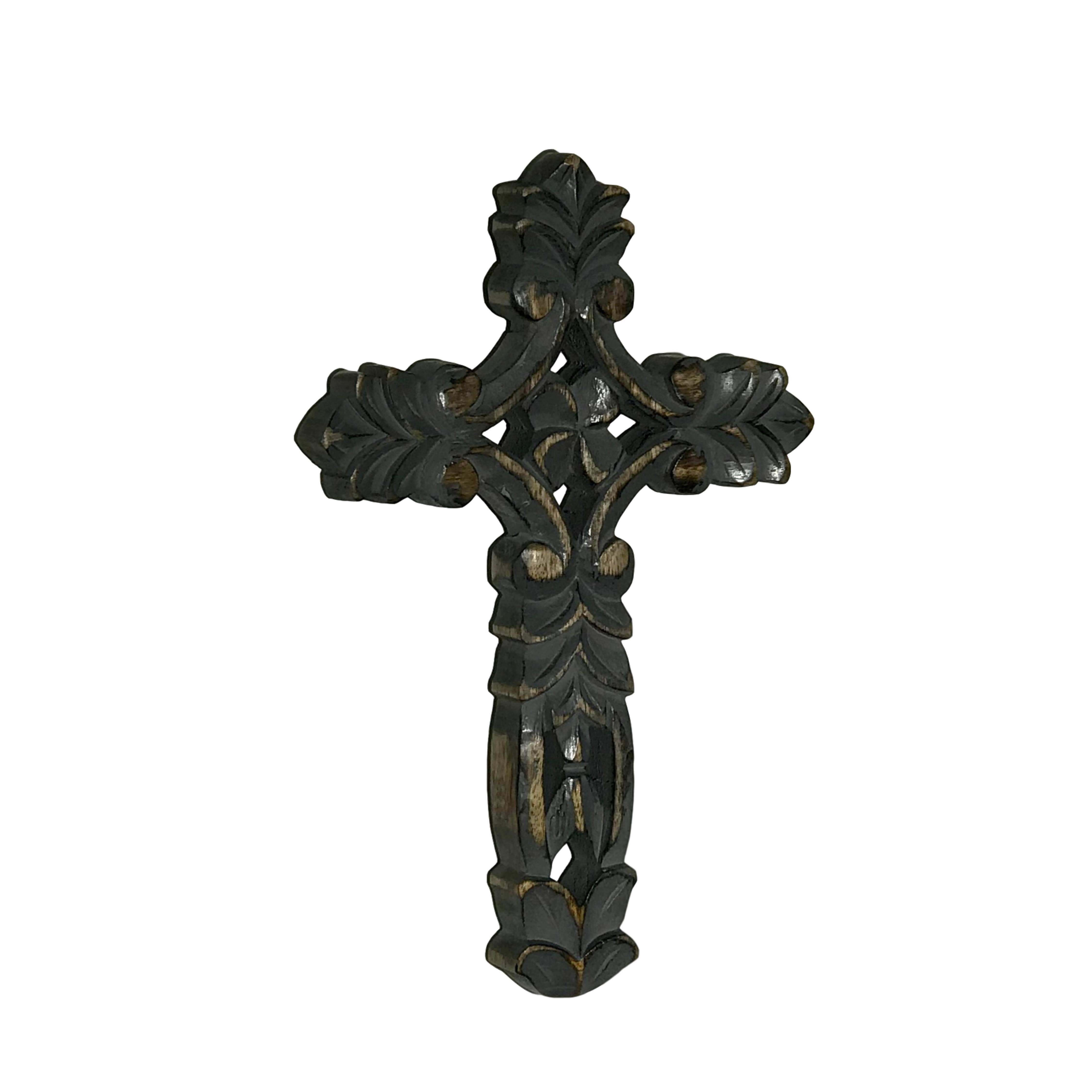 Wilco Home - Wholesale Wall cross - Devonshire Hand Carved Wood Wall Cross