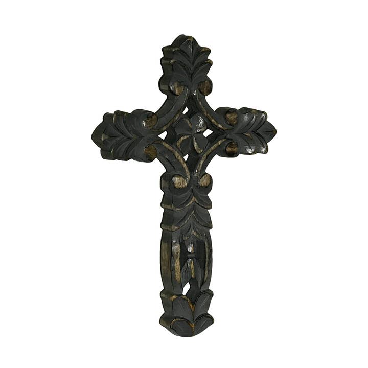 Devonshire Hand Carved Wood Wall Cross for wholesale by Wilco Home