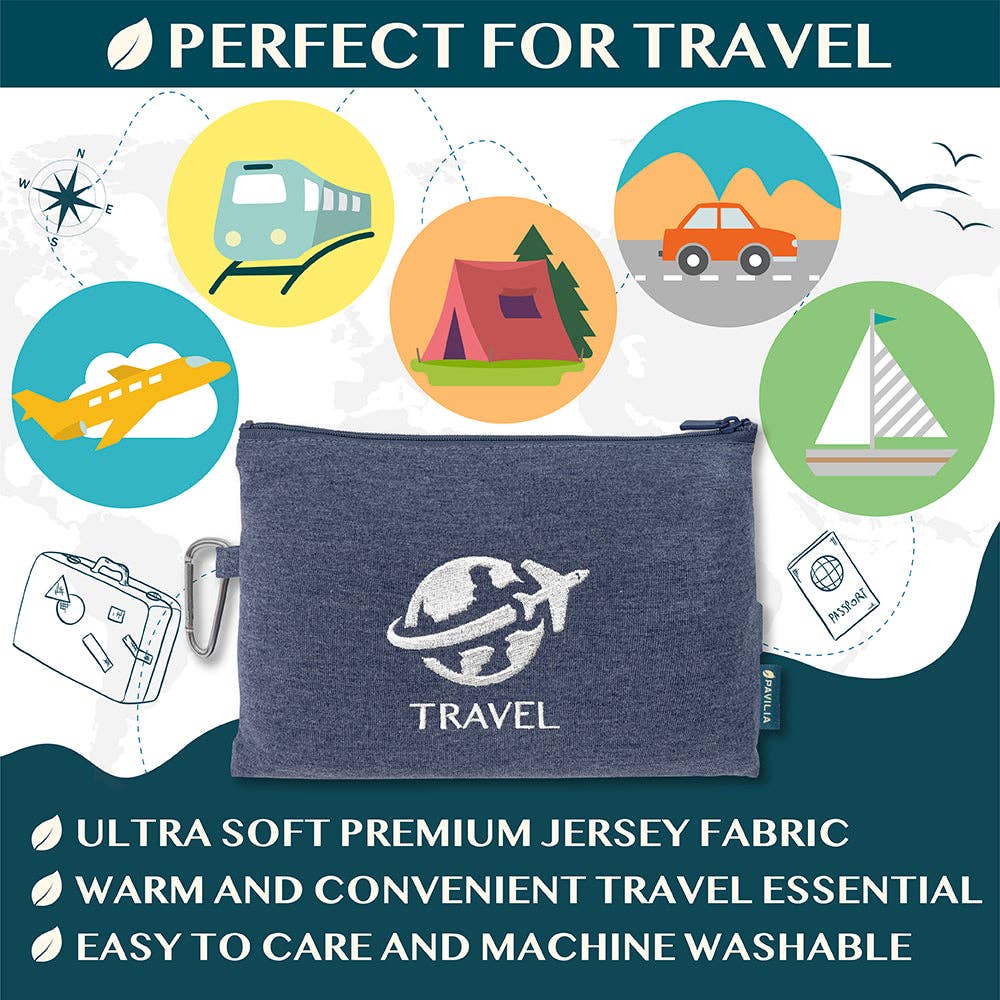 Pavilia - Wholesale Travel Blanket - Compact Fleece Travel Blanket Pillow37
