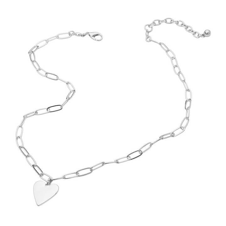 Sensibling Corp. - Wholesale Pendant/Charm Necklace - Metal Heart Pendant Paperclip Chain Necklace5