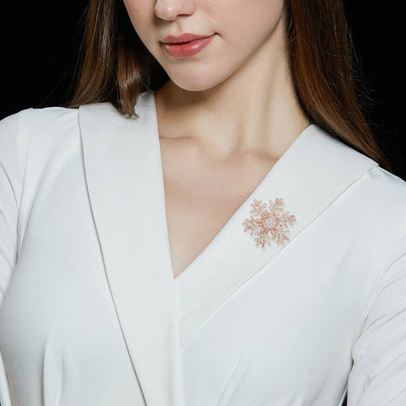 Perimade & Co. LLC - Wholesale Brooch - Snowflake Anxiety Fidget Spinner Brooch in Solid Copper1