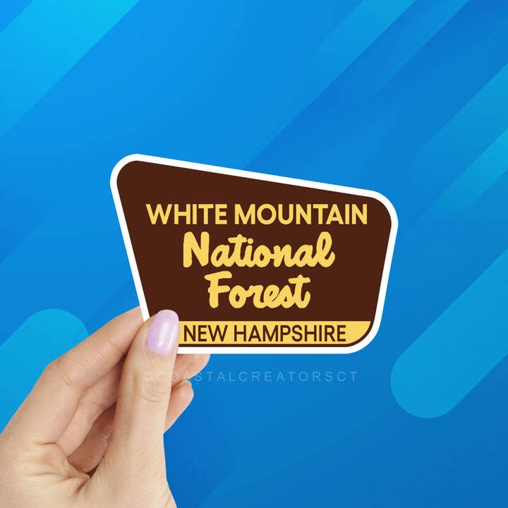 New Hampshire White Mountains Laptop Water Bottle Sticker for wholesale by Coastal Creators of Connecticut