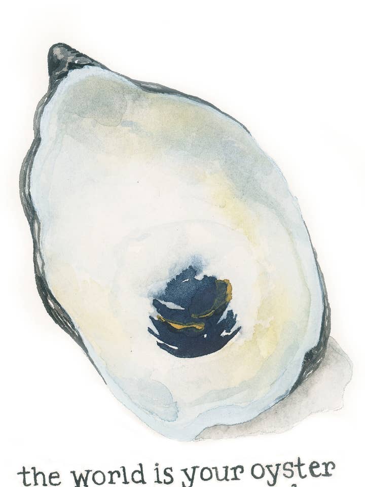 The World Is Your Oyster – Watercolor Art Print for wholesale by Erin Hellmann Art