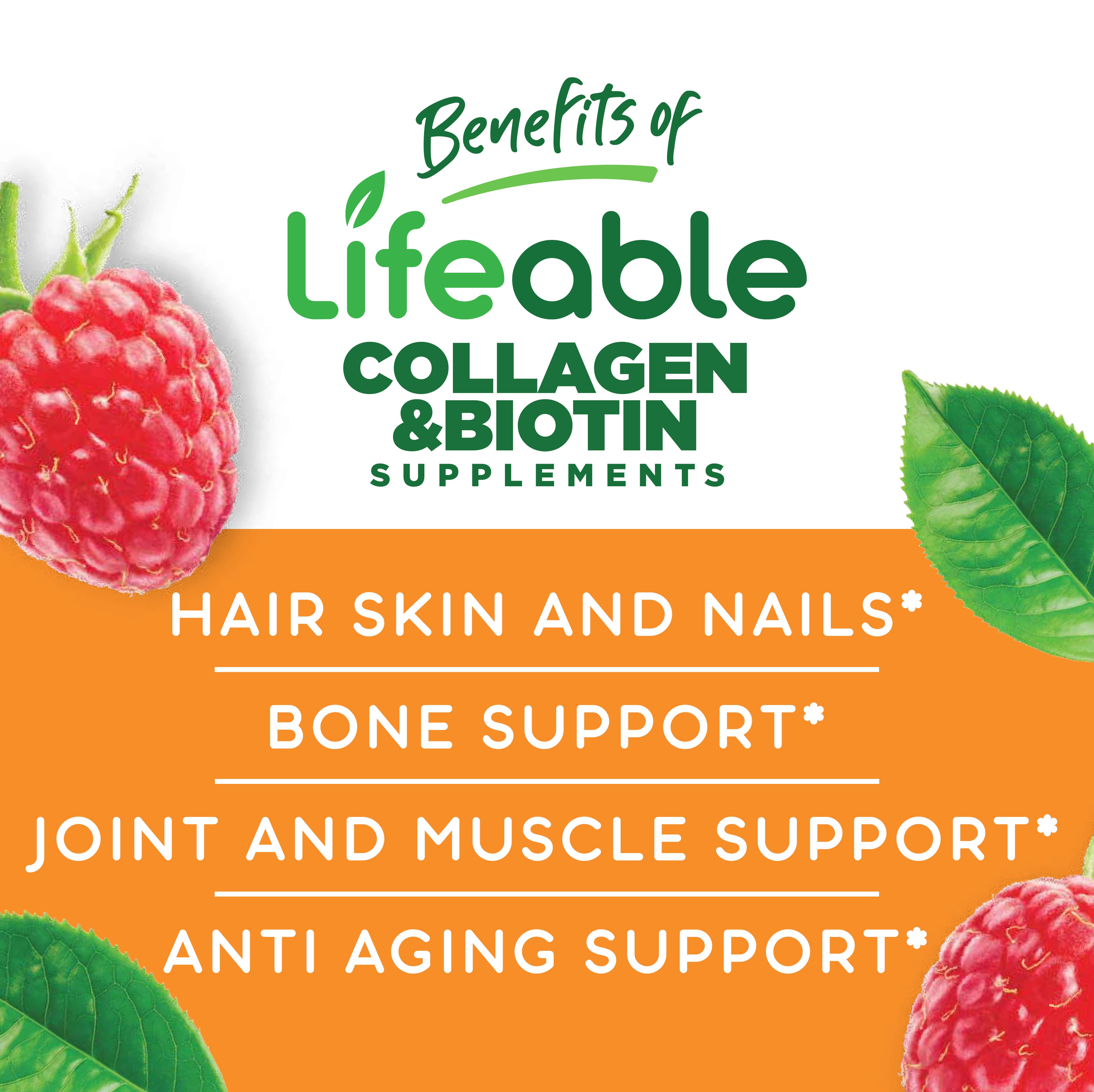 Lifeable - Wholesale Oral Supplement/Vitamin - Lifeable Collagen peptides 100 mg + Biotin 10000 mcg Gummies2